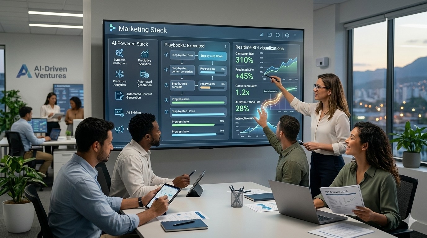 Marketing dashboard with AI campaign insights and performance metrics